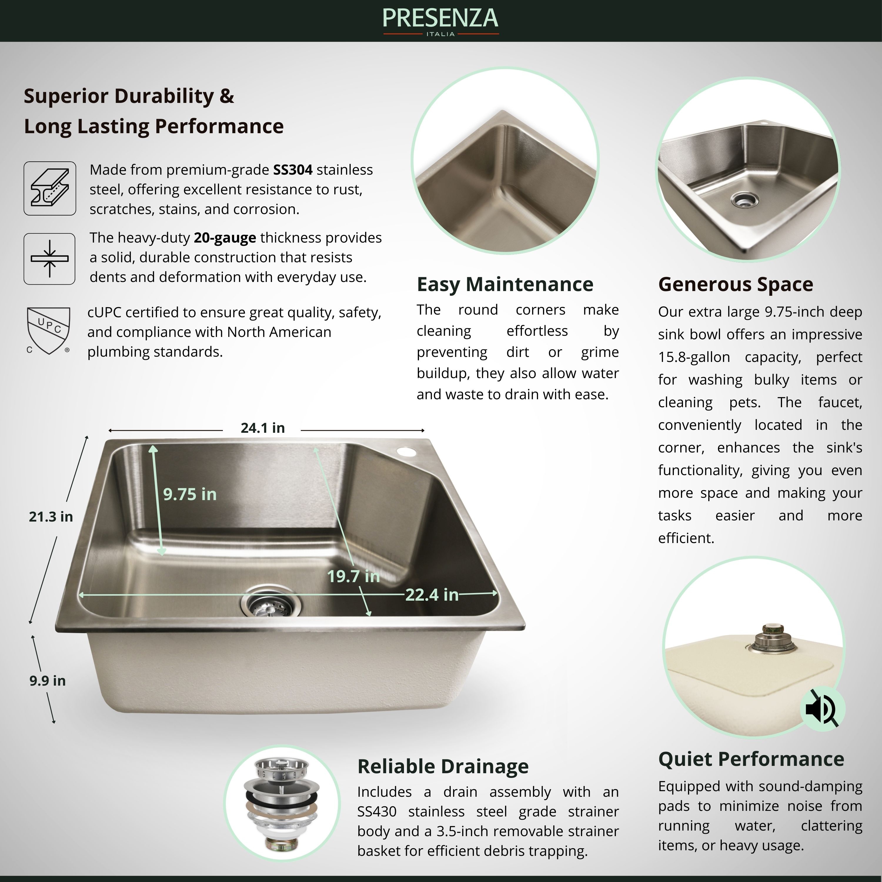 Presenza 77513 Laundry-Tubs-Utility-Sinks - View #11