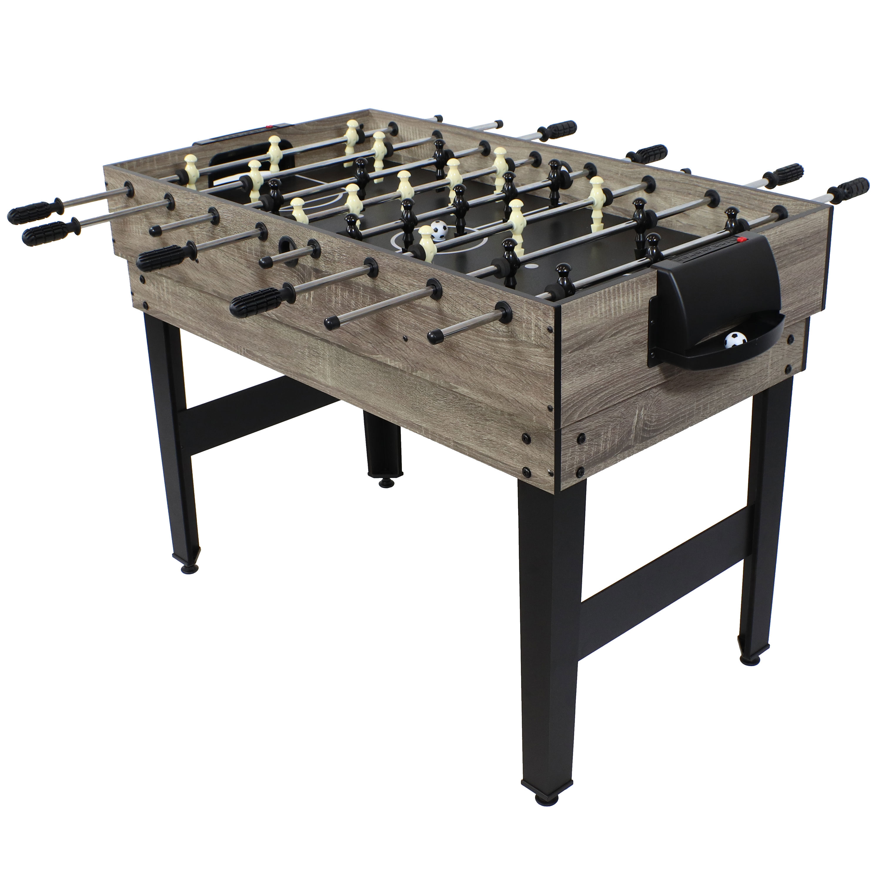 Classic Wood Stain 10-in-1 Multi-Game Table with Foosball and Billiards