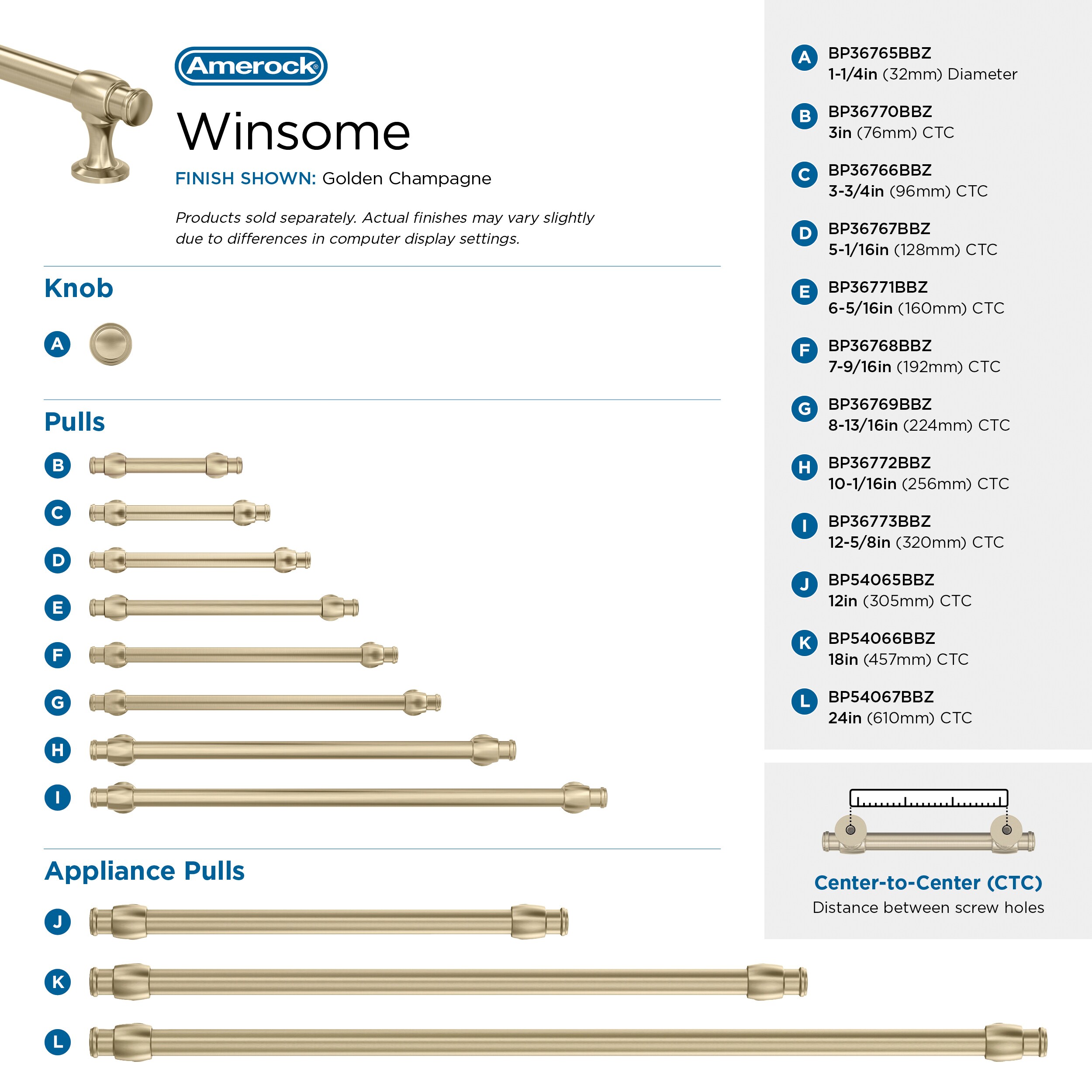 Amerock BP36772BBZ Cabinet-Pulls - View #7