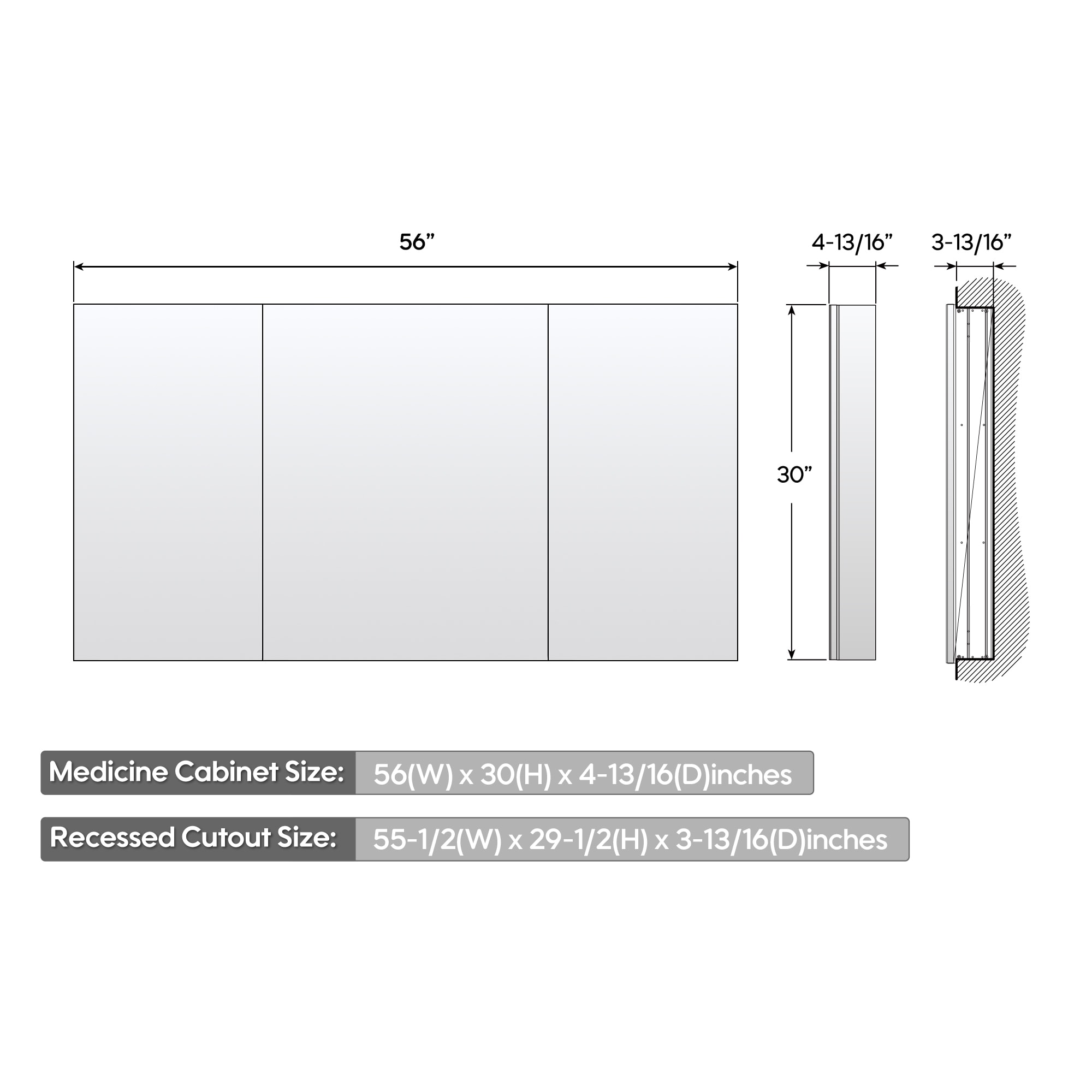 Forclover HBM-3624L Bathroom-Medicine-Cabinets - View #11
