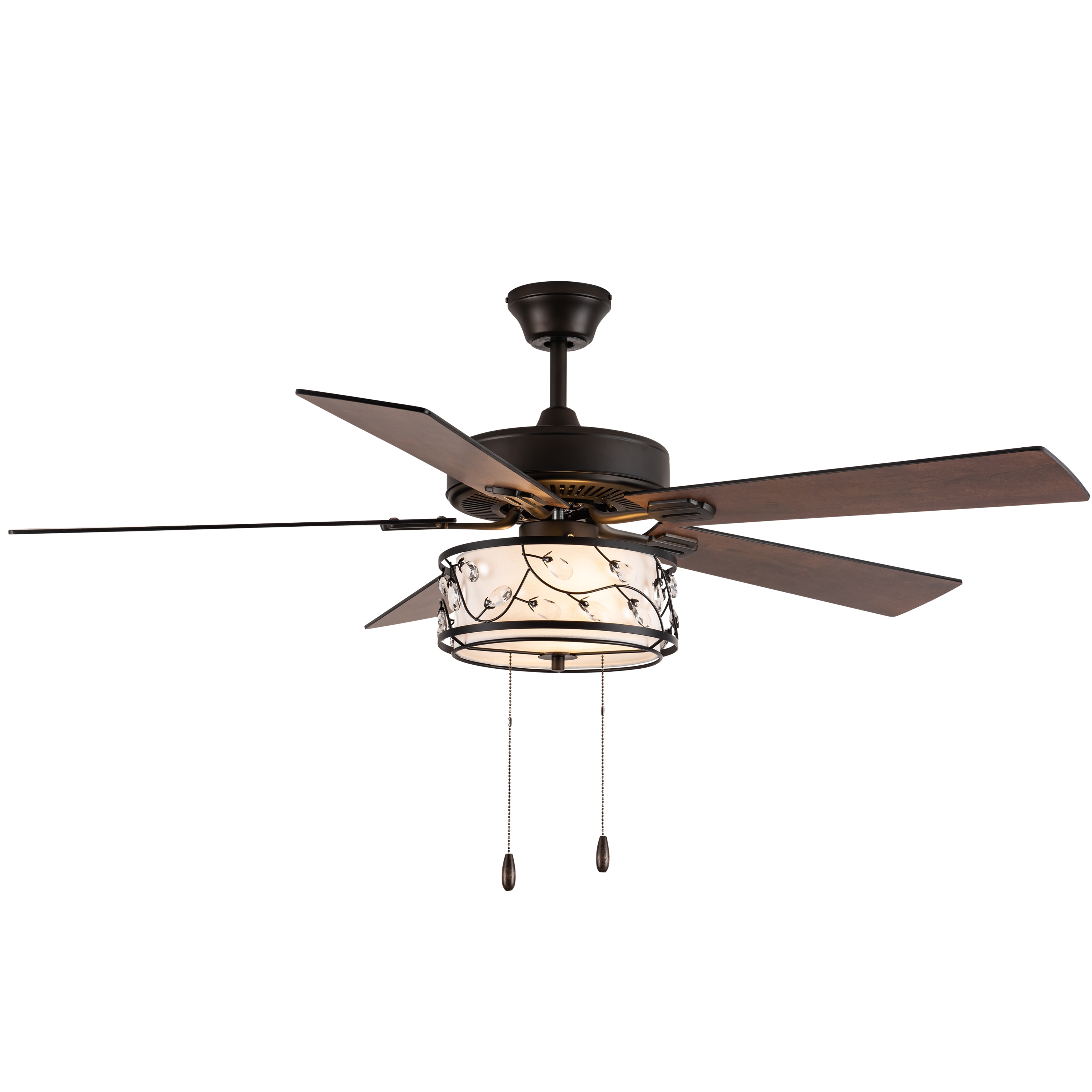 Hampton Bay Ceiling Fan With Light 2 Lights 5 Blades A19 in Natural Iron for sale online 