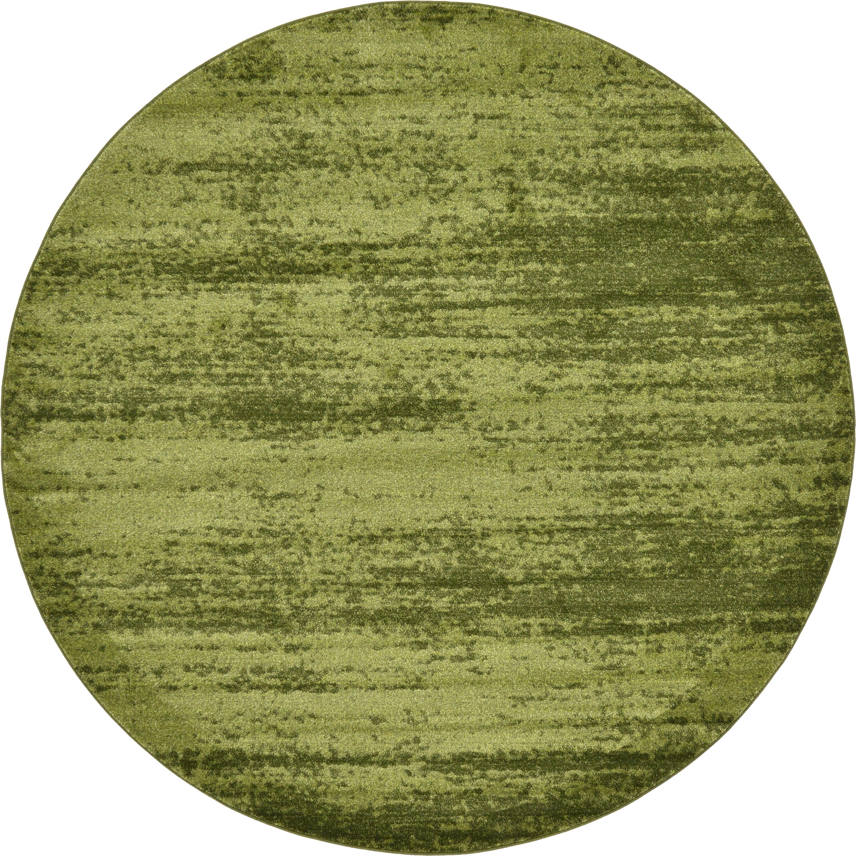 Unique Loom 3132862 Lucille Del Mar 8 x 8 (ft) Loomed Polypropylene Green/Olive Round Indoor Distressed/Overdyed Area rug
