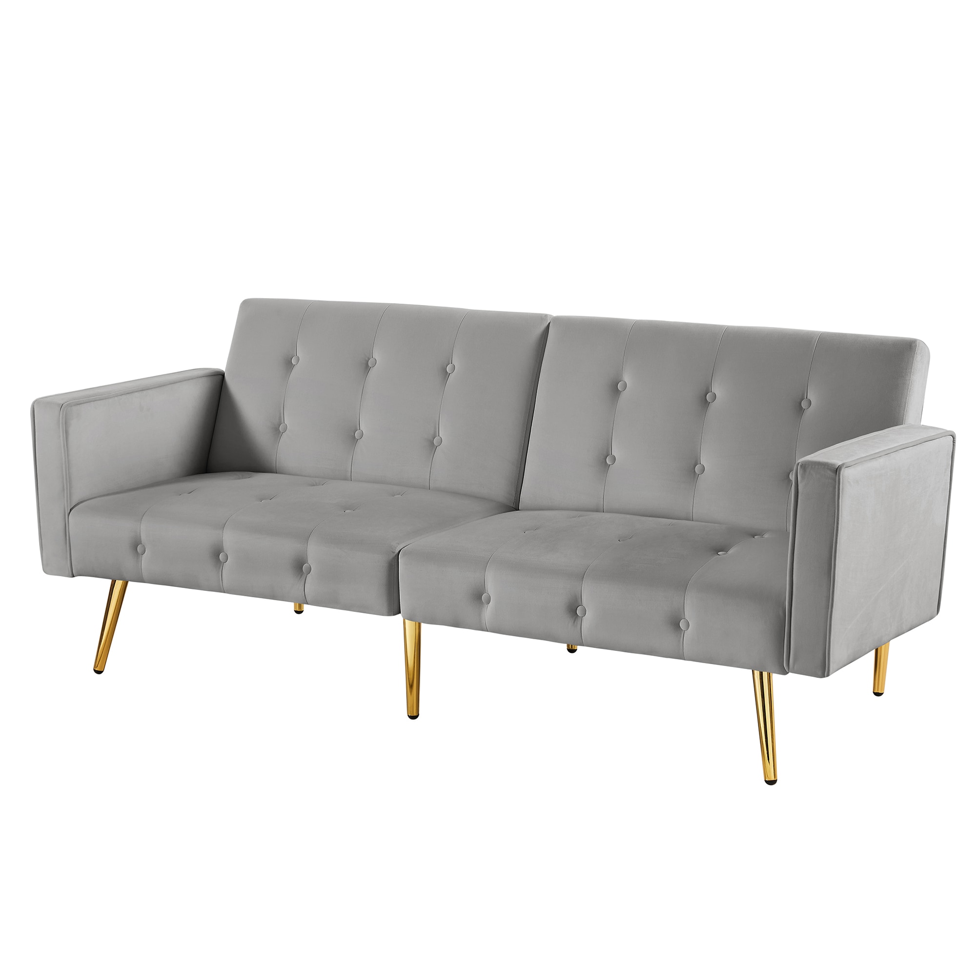 CASAINC Modern stylish upholstered sofa 76-in Modern Gray Velvet ...