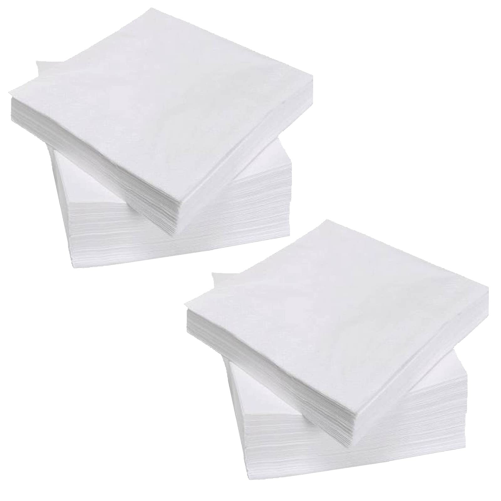 Misopily  200 pack 2 ply plain white beverage napkins disposable four fold cocktail paper napkins 4 point 9 x 4 point 9 inch soft thick for party