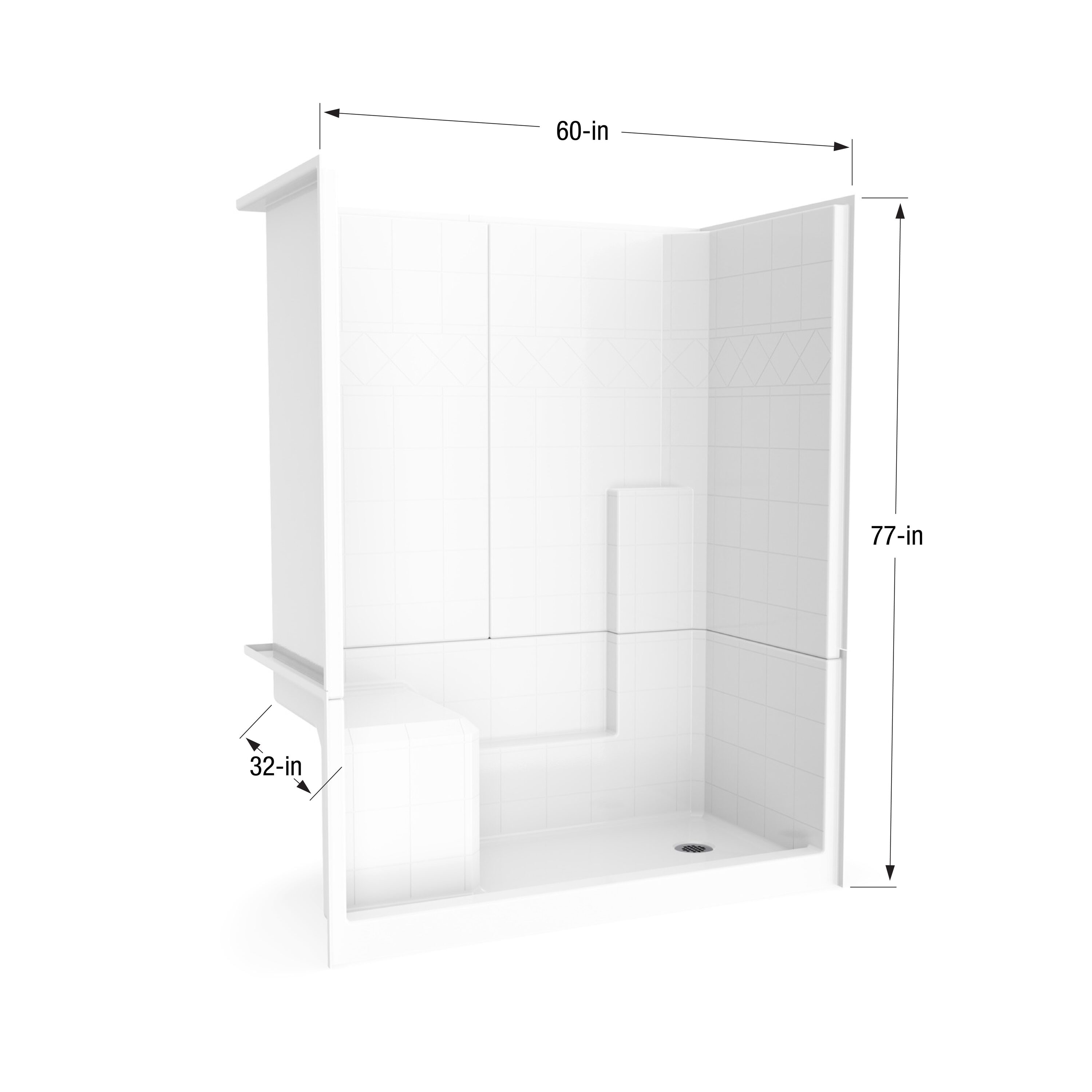 Laurel Mountain LM6032SH1S3PLWM1 Alcove-Shower-Kit - View #6