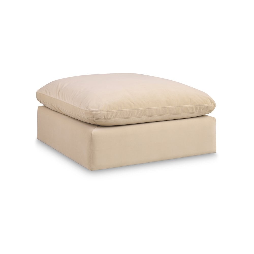 Meridian 189BEIGE-OTT Comfy Beige Velvet Modular Ottoman