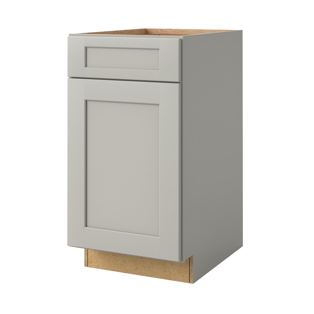 Stonewall 18-in W x 34.5-in H x 24-in D Stone 1-Drawer Base Fully Assembled Cabinet (Flat Panel Shaker Style) in Gray | - allen + roth 20182