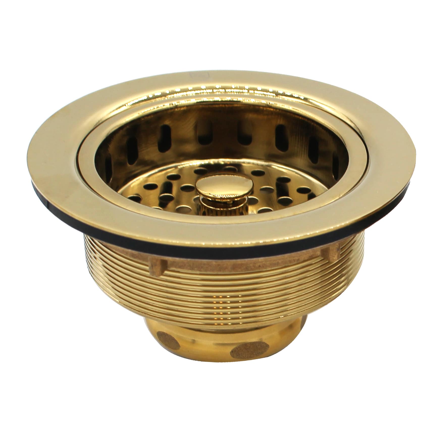 WESTBRASS 3.5-in Polished Brass Strainer Basket with Lock Mount ...