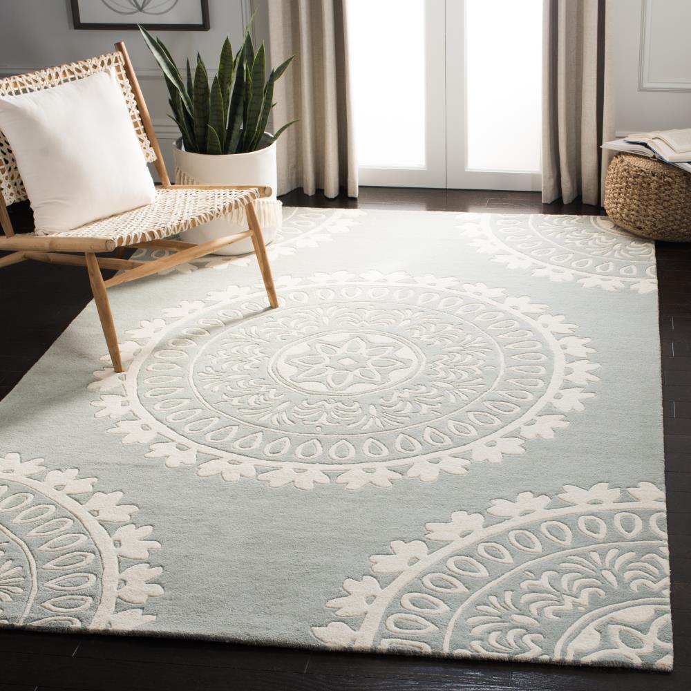 Bella Gray & Ivory 5' x 8' Hand-Tufted Wool Rug