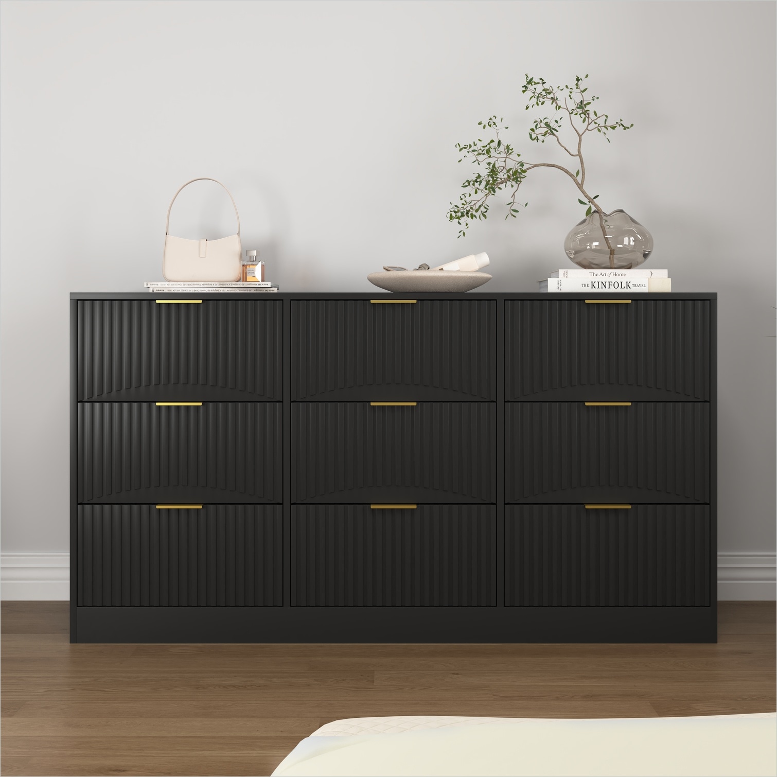 all modern black dresser SunJet Spacious 9-Drawer in Sleek Matte No-Handle Storage Chest for Bedroom and Living Spaces in the Dressers department at and storage savvy CI:China black converse and black Colour:Rose gold