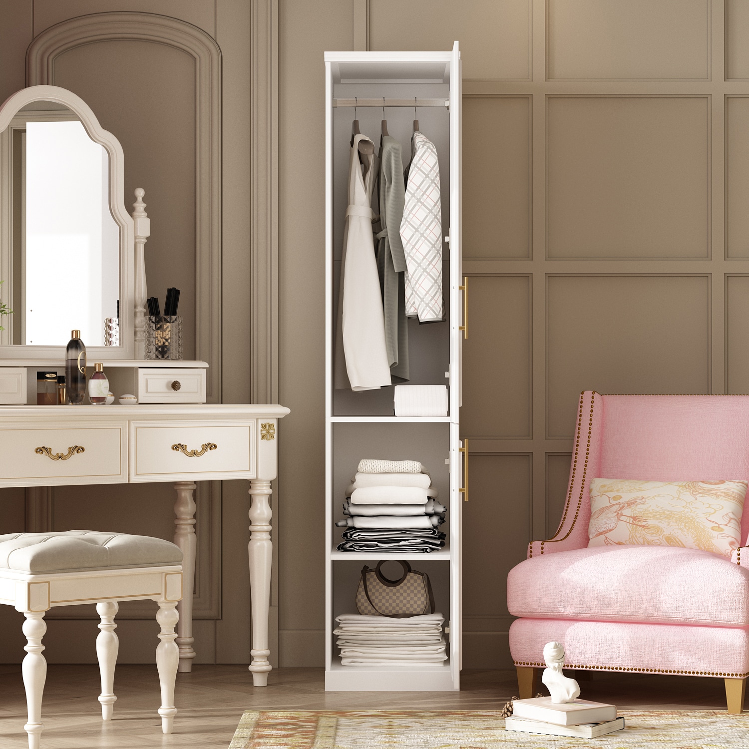 FUFU&GAGA White Armoire in the Armoires department at Lowes.com