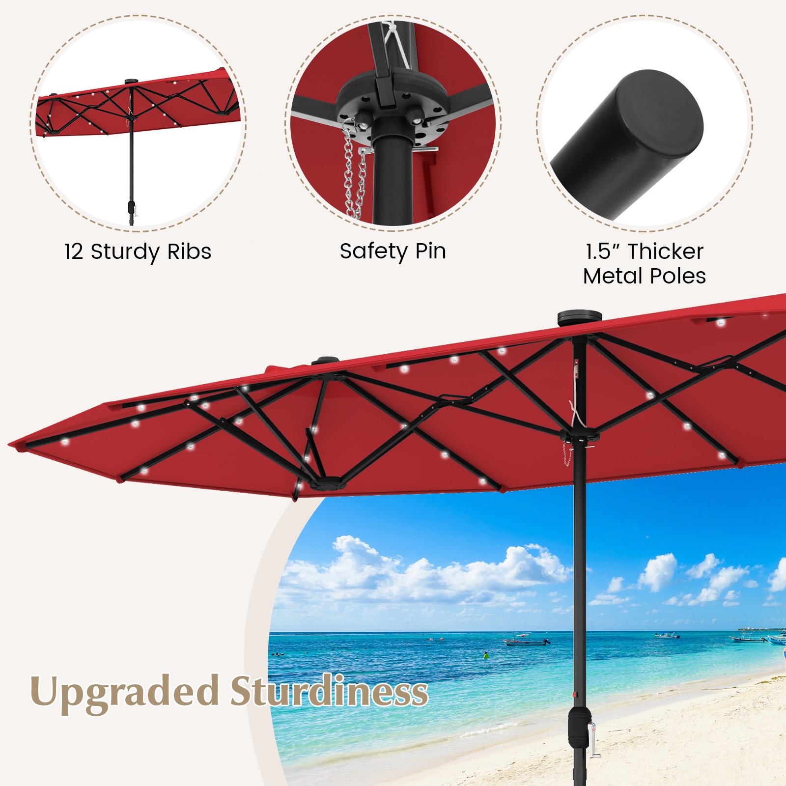 Volenca VOL-IC8BBI Beach-Umbrellas - View #5
