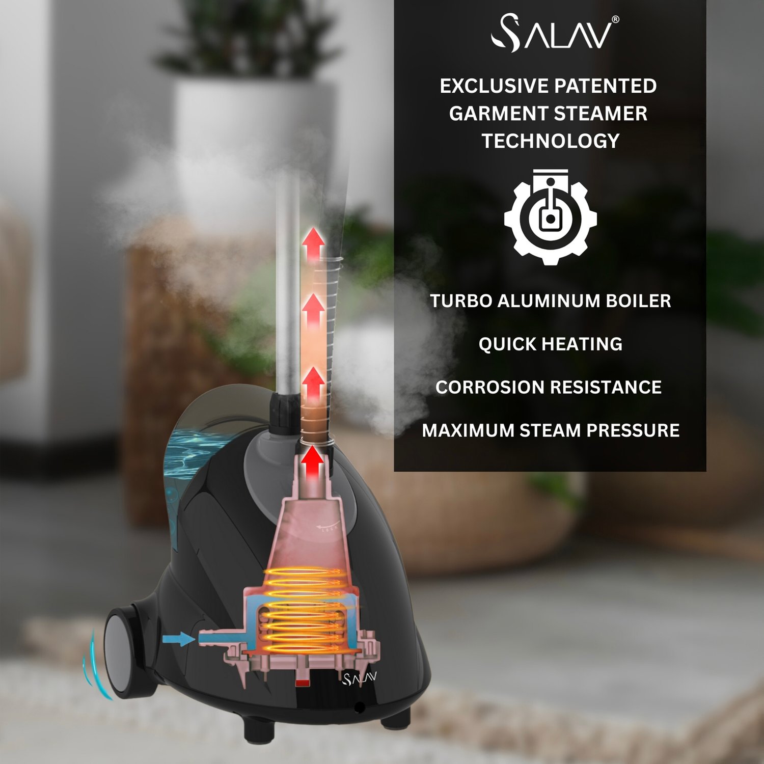 Salav PERF18AUTO BLACK Fabric-Steamers - View #8