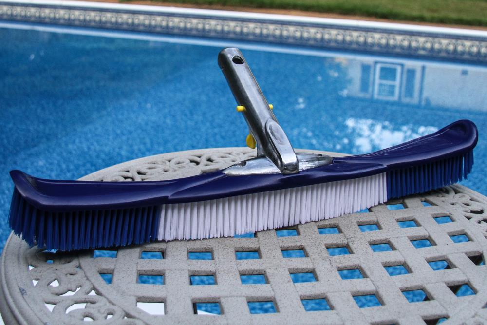 Pool Central 18.25 Blue Flexible Nylon Bristle Brush with Aluminum Handle