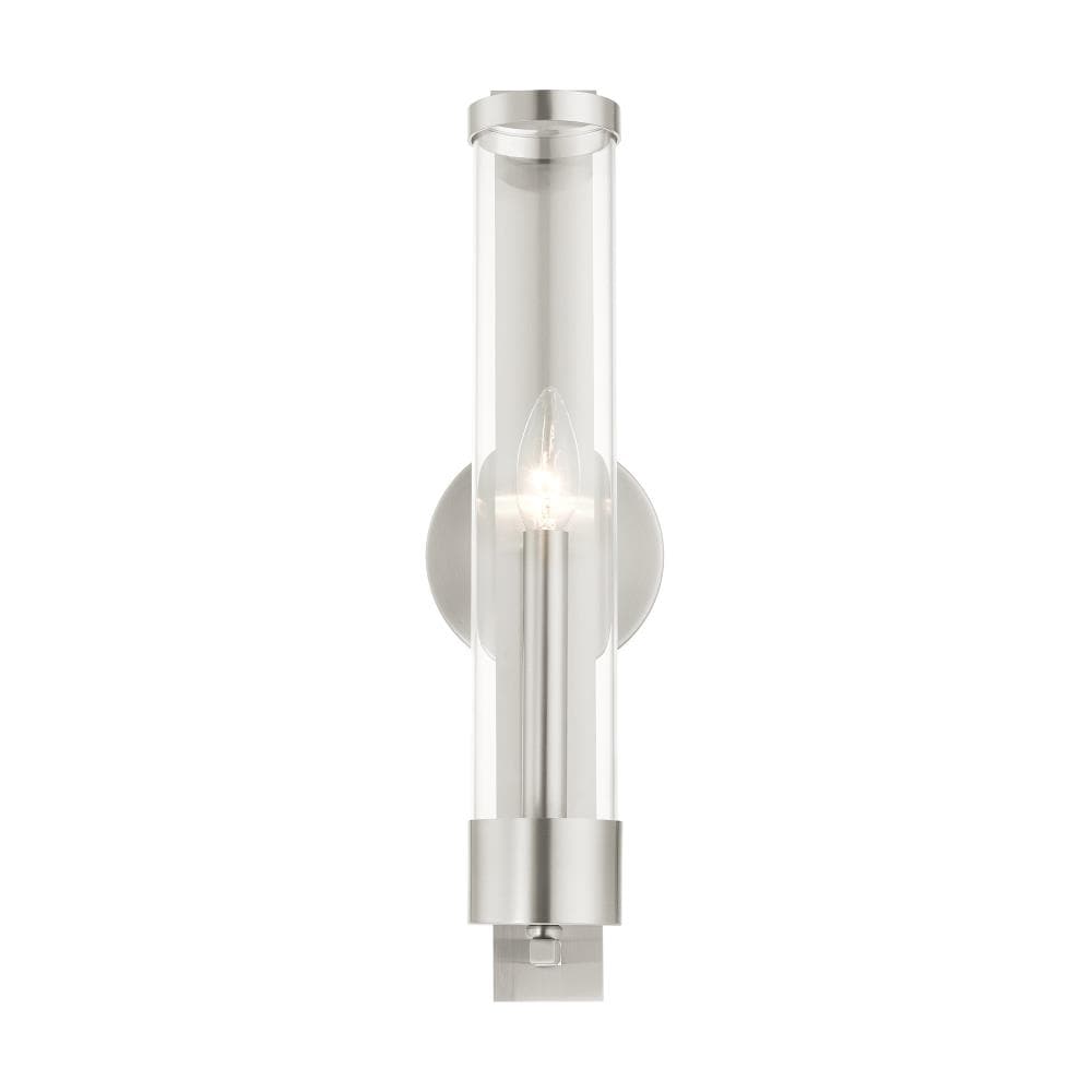 Castleton Brushed Nickel ADA Compliant Wall Sconce with Clear Glass