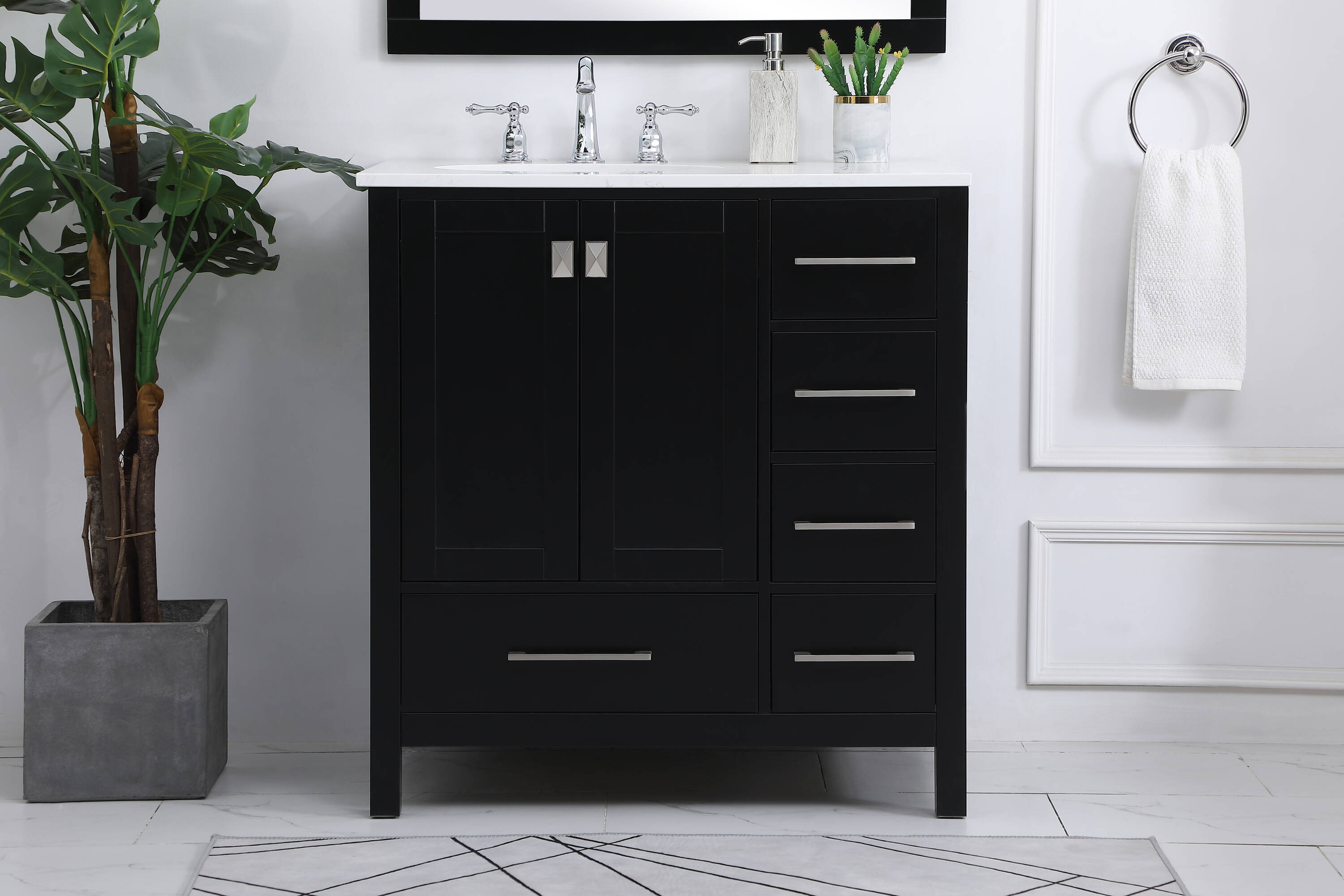 Elegant Decor HF56496BK Bath-Vanity-Combo - View #2