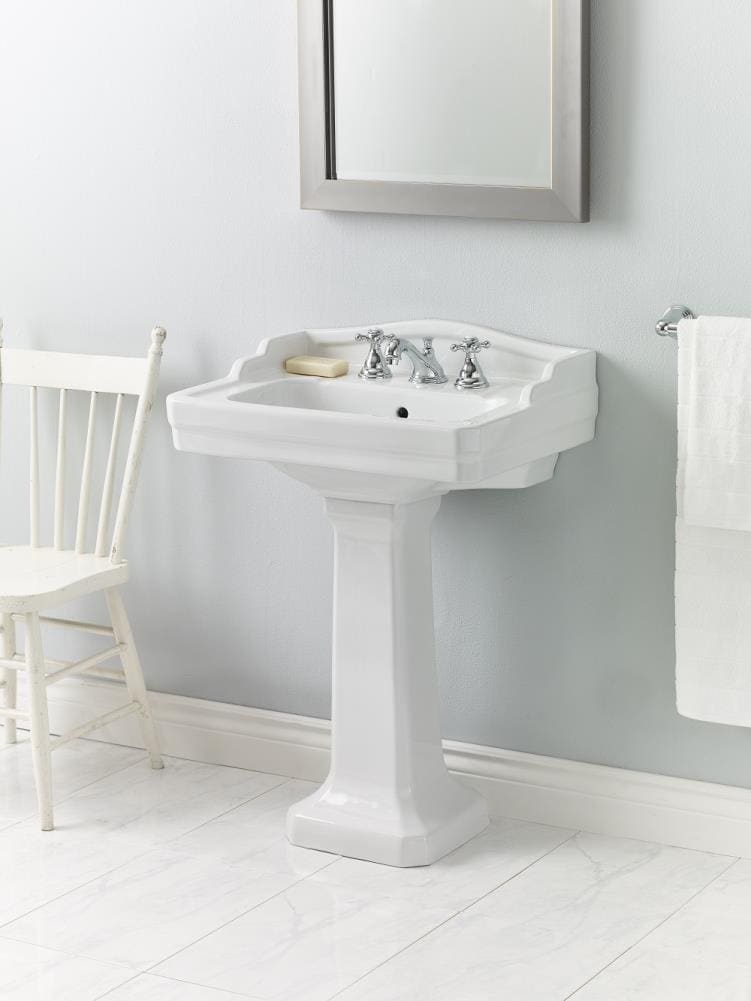 Cheviot Essex Vitreous China Wall-mount White/White Console Sink with ...