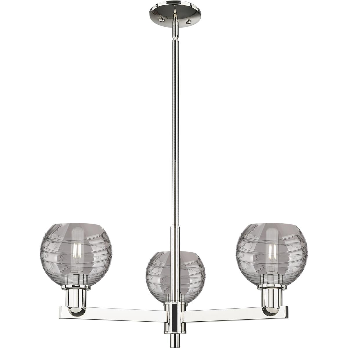 Innovations Lighting -  716-3CR-PN-G1213-6SM Athens Deco Swirl Chandelier Polished Nickel