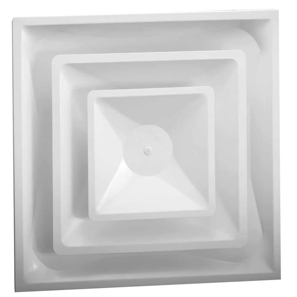 Hart & Cooley 050504 10-in x 10-in 4-way Steel White Sidewall/Ceiling Register