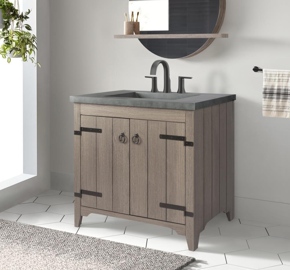 Gray Brown Wood Kitchen & Bathroom Countertop Cabinet – MyGift