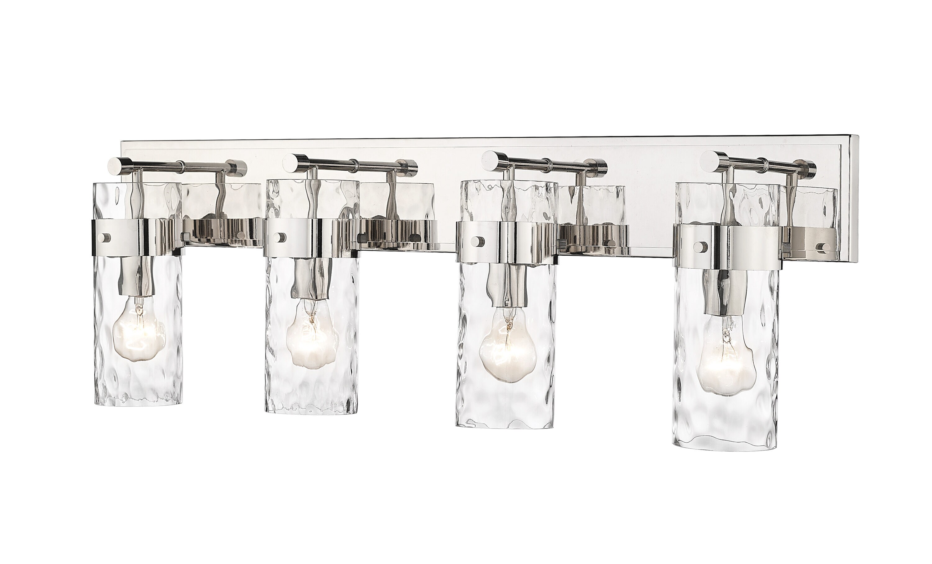 Z-Lite 3035-4V-PN Fontaine 34-in 4-Light Polished Nickel Transitional Vanity Light