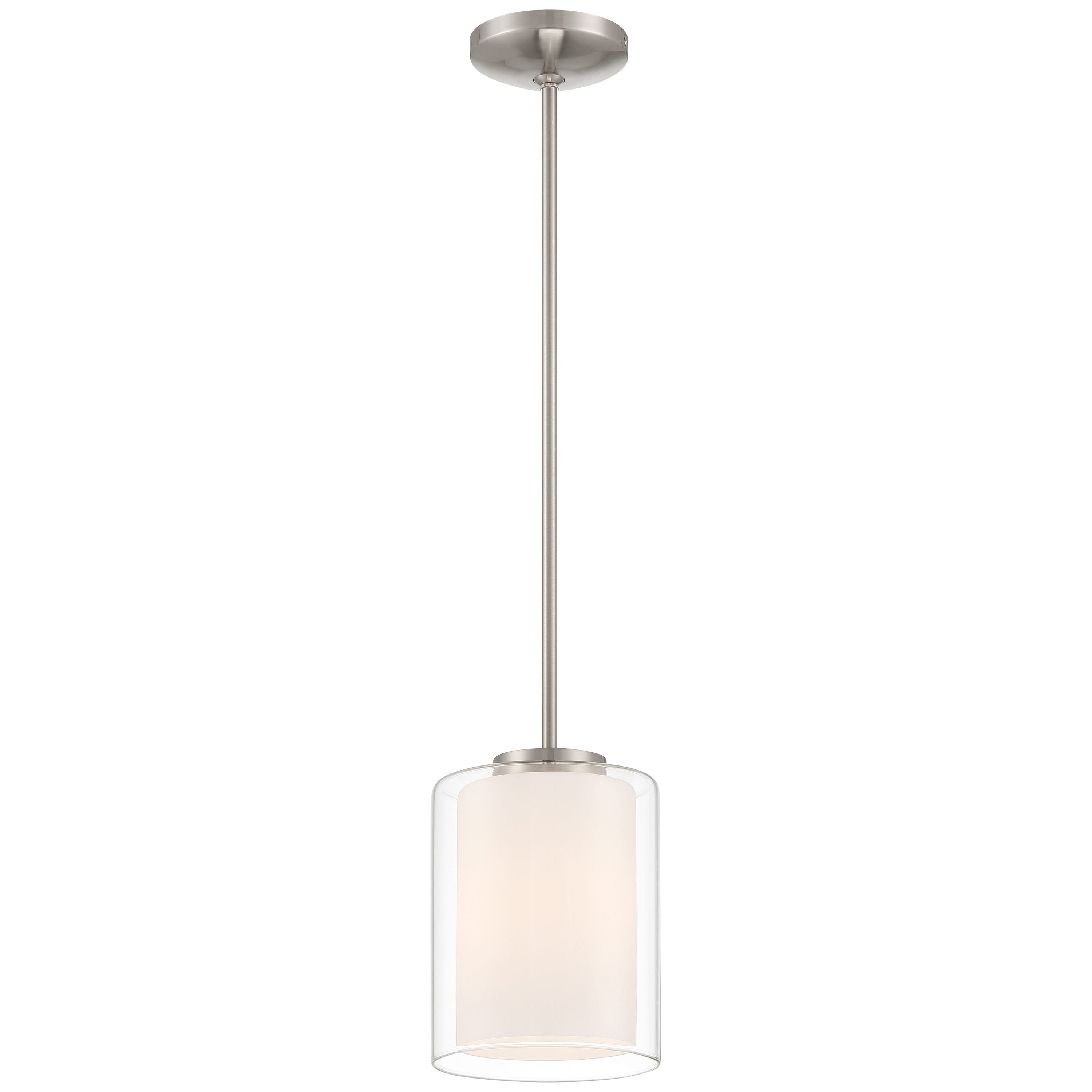Access Lighting 28109-BS/CLOP Seville Gray Modern/contemporary Opal glass Cylinder Mini Hanging Pendant light