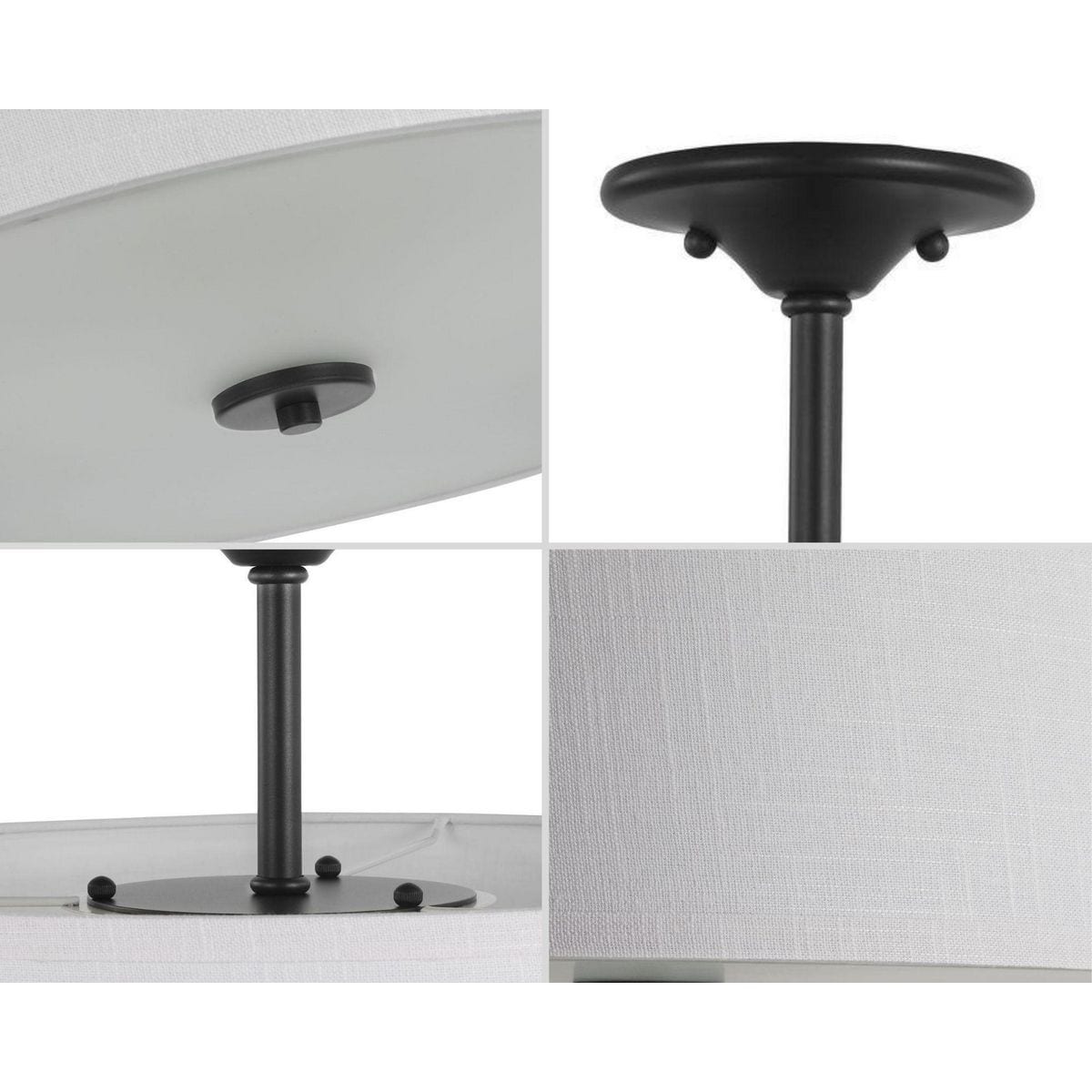 Graphite Elegance 20" Indoor/Outdoor Drum Ceiling Light with Summer Linen Shade