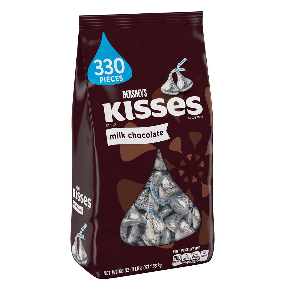 HERSHEY'S KISSES Milk Chocolate Candy, Individually Wrapped, Gluten ...