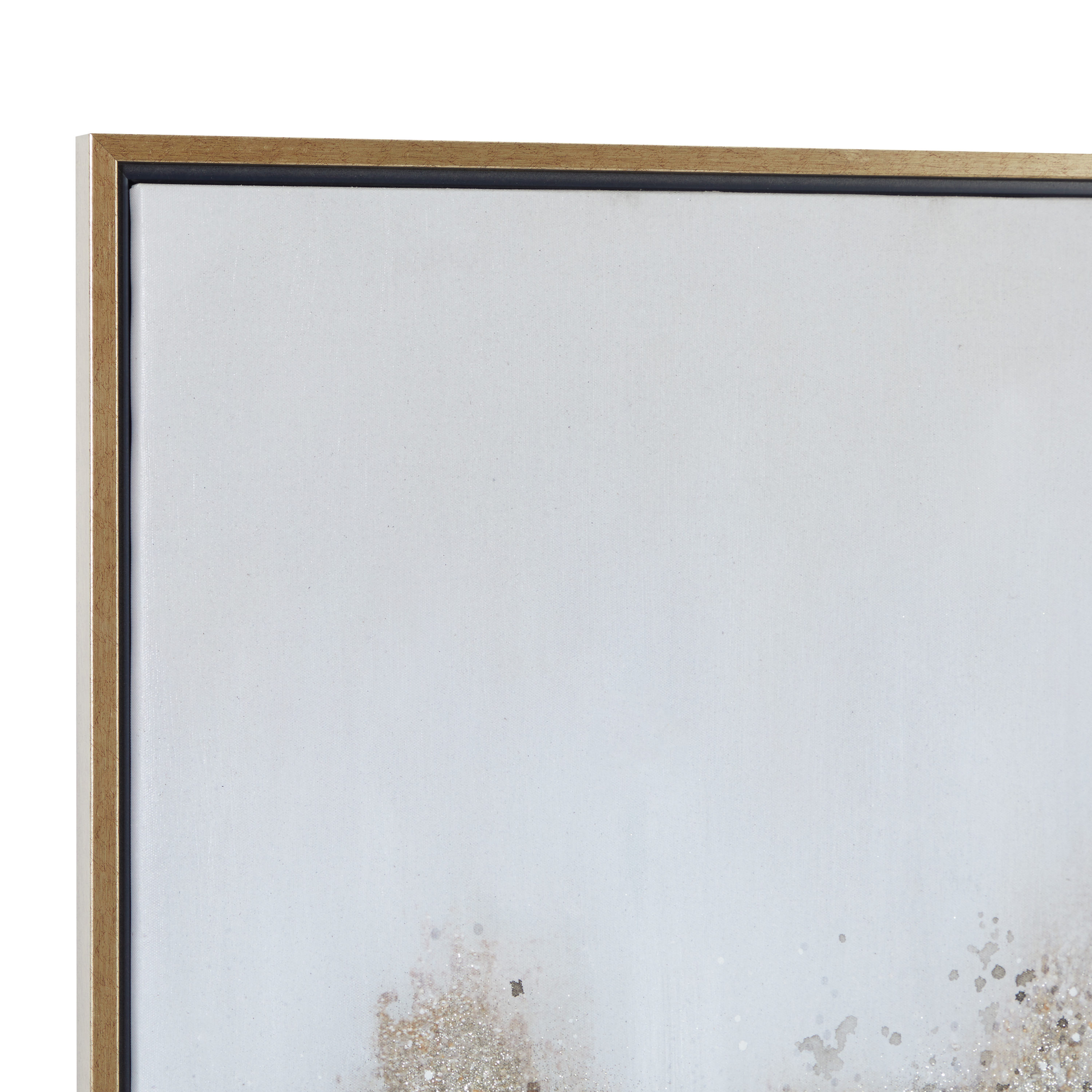 Gold Glitter Abstract Geode Canvas Wall Art with Frame