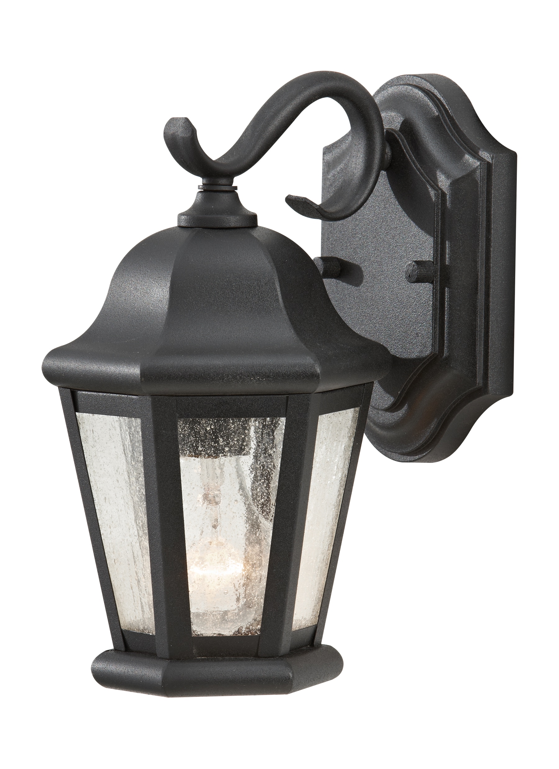 Generation Lighting OL5900BK Martinsville 1 -Light 10.7500-in H Satin Black Hardwired Outdoor Wall Light