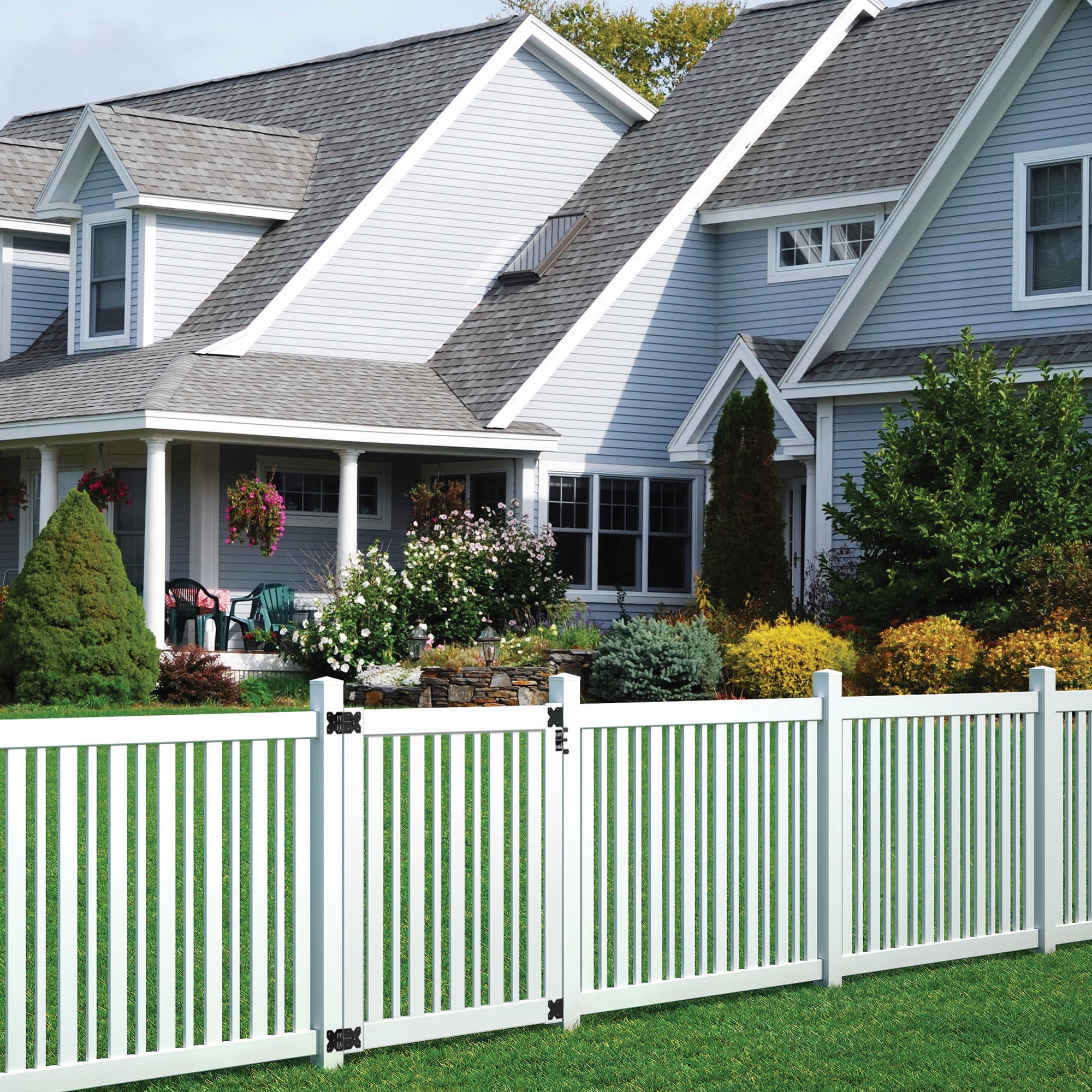 Outdoor Essentials Pro Series 4-ft H x 4-ft W White Vinyl Flat-top Fence Gate Kit (Unassembled)