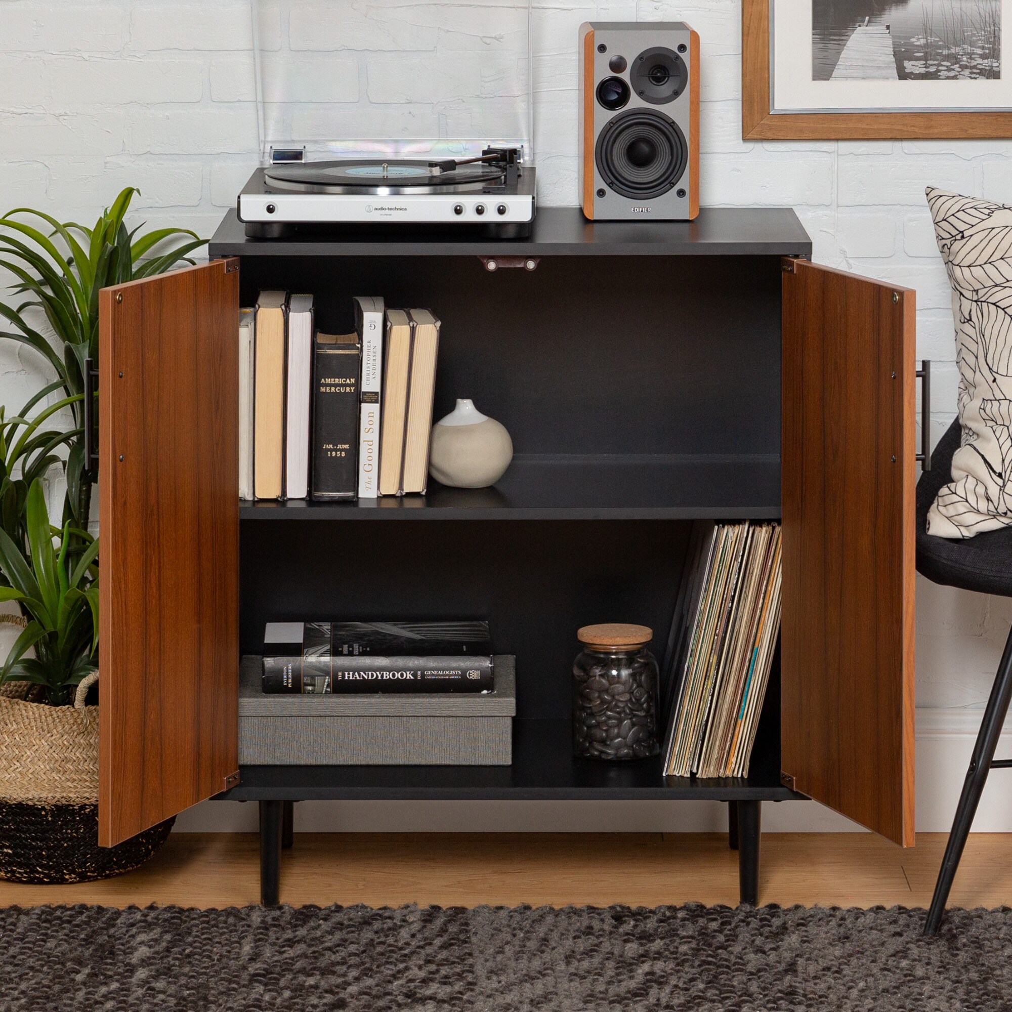 Walker Edison Midcentury Solid Black Console Table at Lowes.com