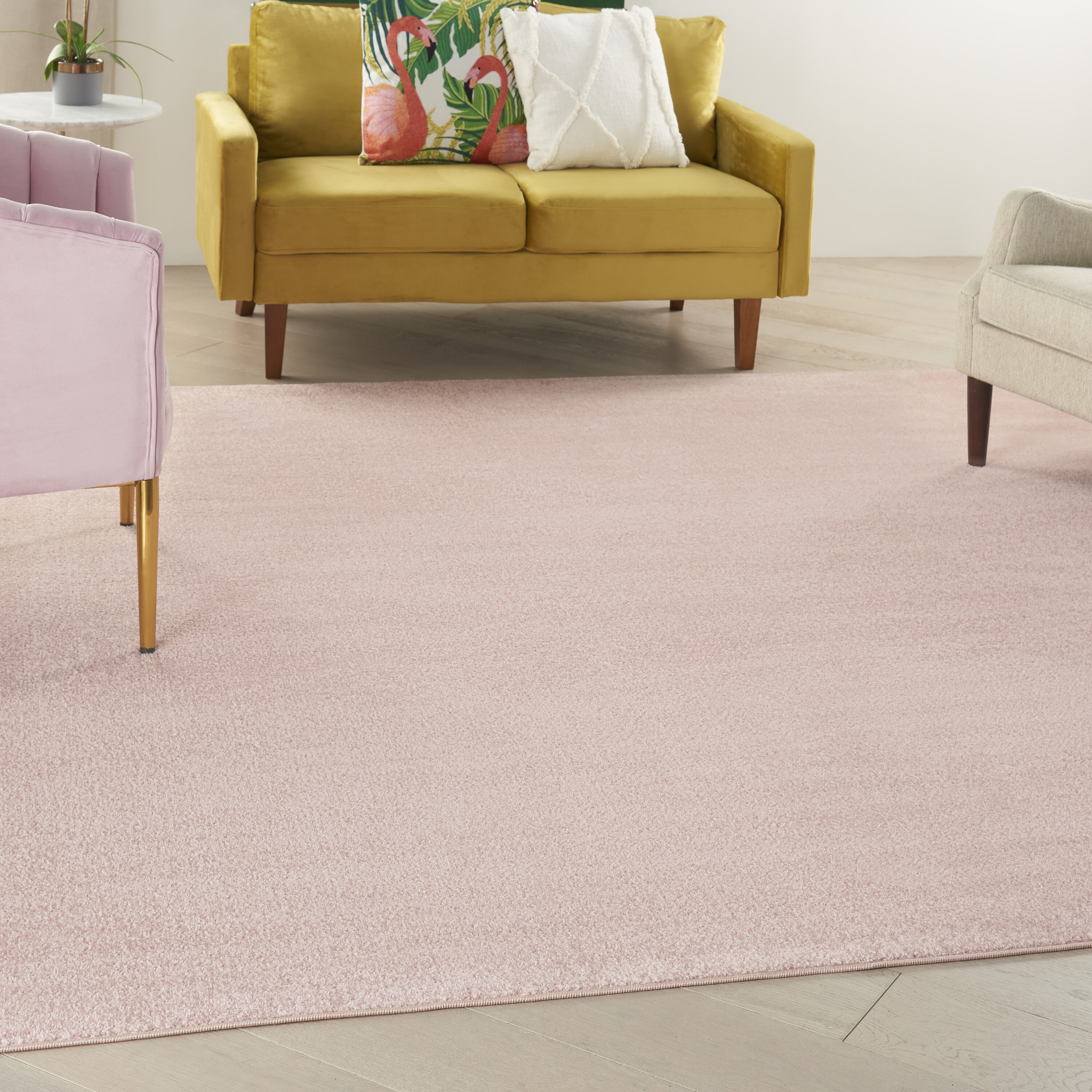 Nourison Home 099446824868 Essentials 9 x 9 (ft) Loomed Polypropylene Pink Square Indoor/Outdoor Solid Area rug