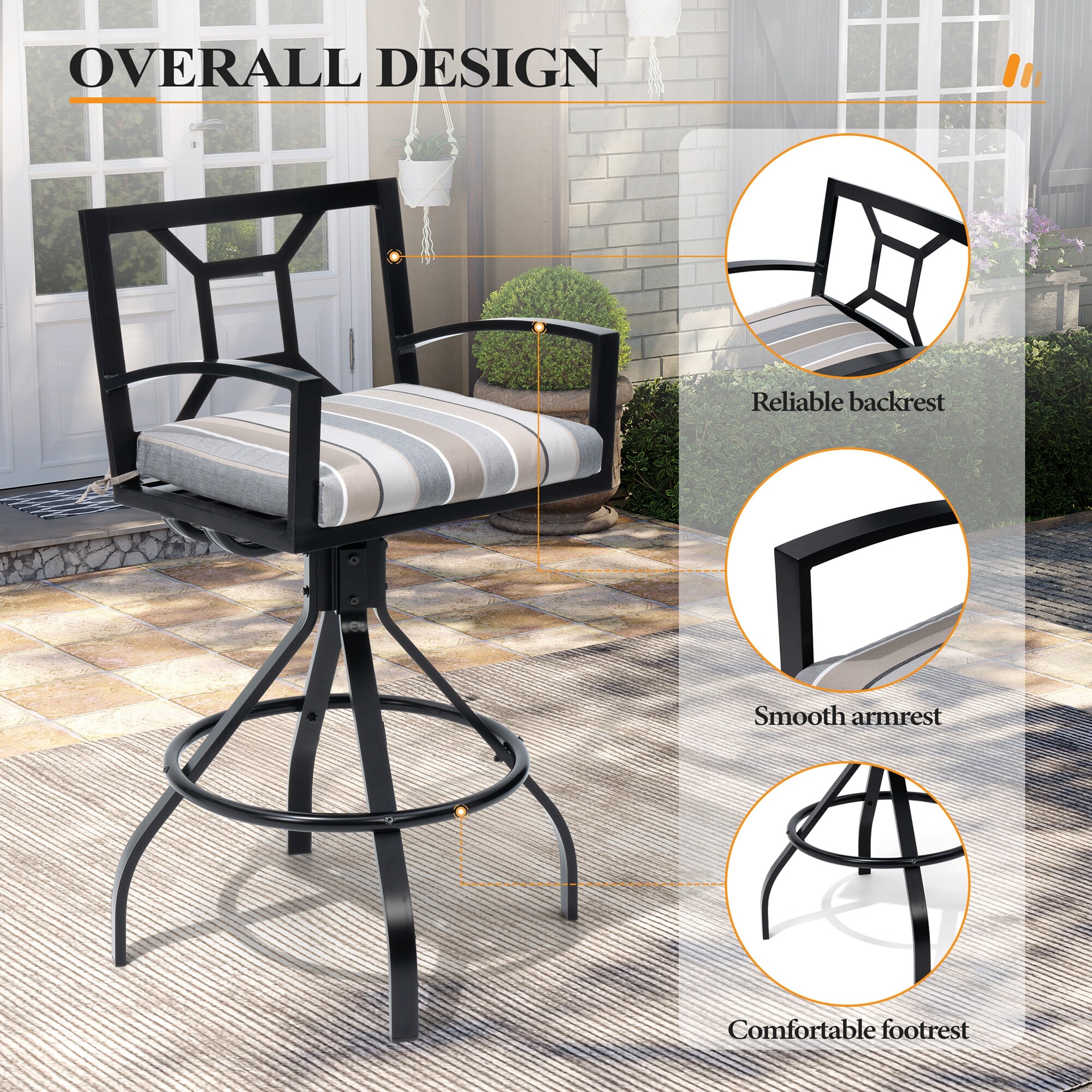 Crestlive Products CL-ST017CHA-2 stools - View #3