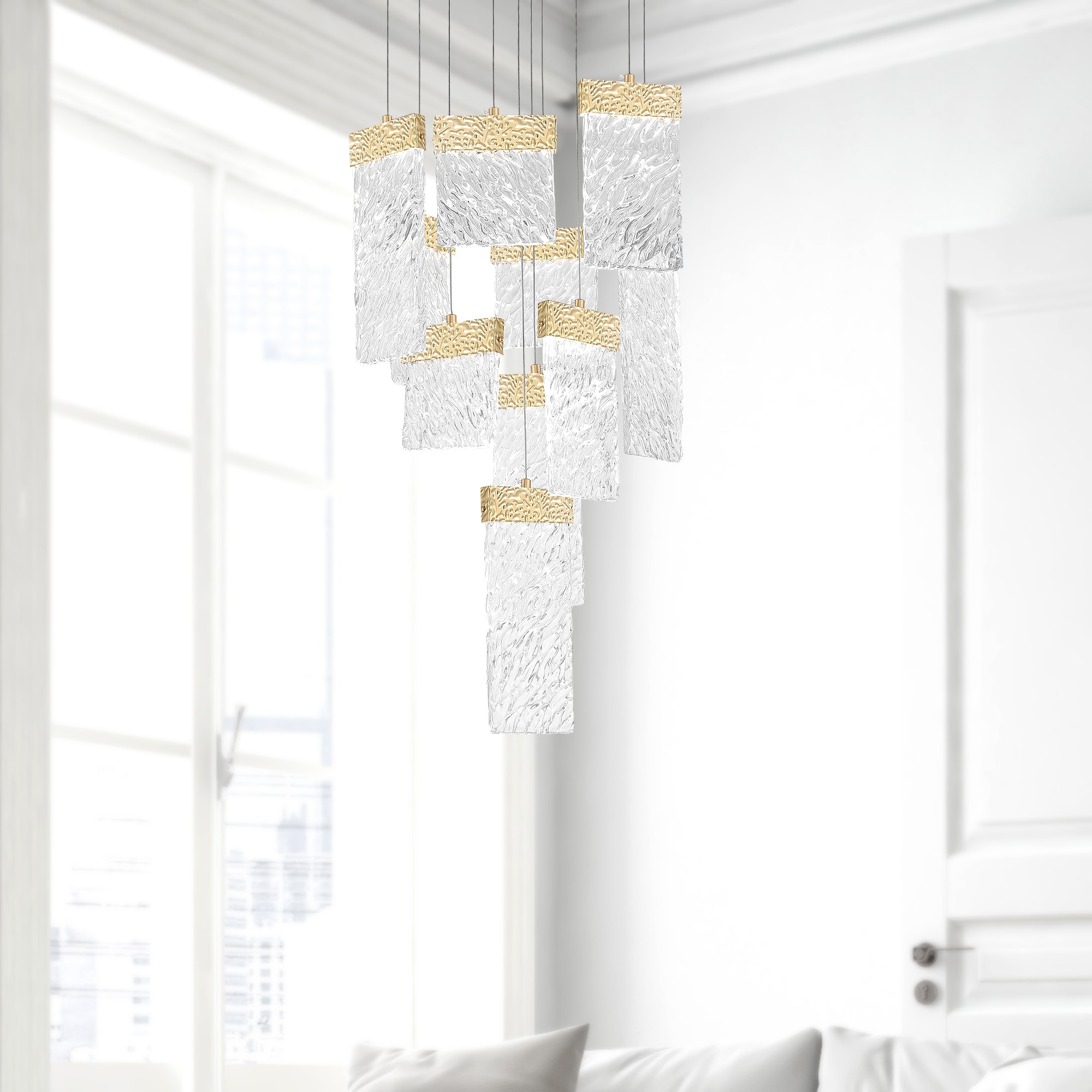 CWI Lighting 1090P20-10-620 Carolina Gold Modern/contemporary Integrated LED For Use in Bathrooms, Bedrooms, Dining Rooms, Foyers, Kitchens, Living Rooms Chandelier