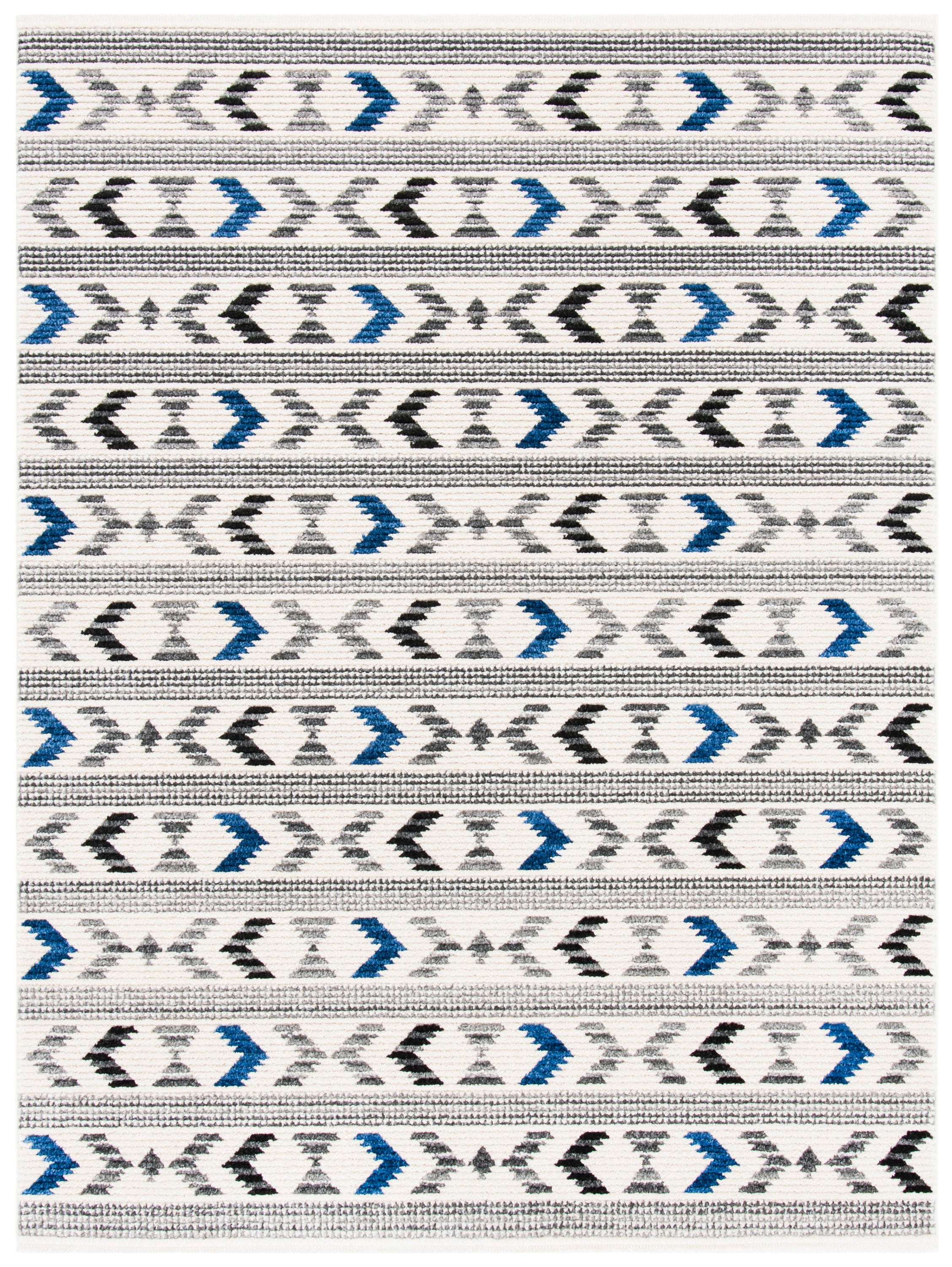 Safavieh SED804C-5 Sedona 5 x 8 (ft) Loomed Polypropylene Ivory/Blue Rectangular Indoor Abstract Bohemian/Eclectic Area rug