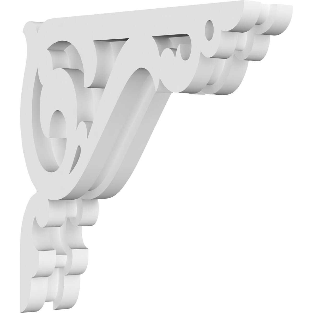 Ekena Millwork CORP01X08X08AE 1.875-in x 8-in x 8-in Amber Unfinished White PVC Paintable Corbel