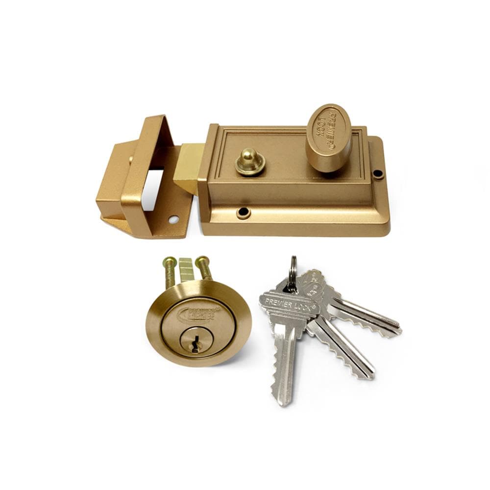YALE Replacement Rim Cylinder Door Lock Night Latch 3 Keys Gold or Silver NEW 