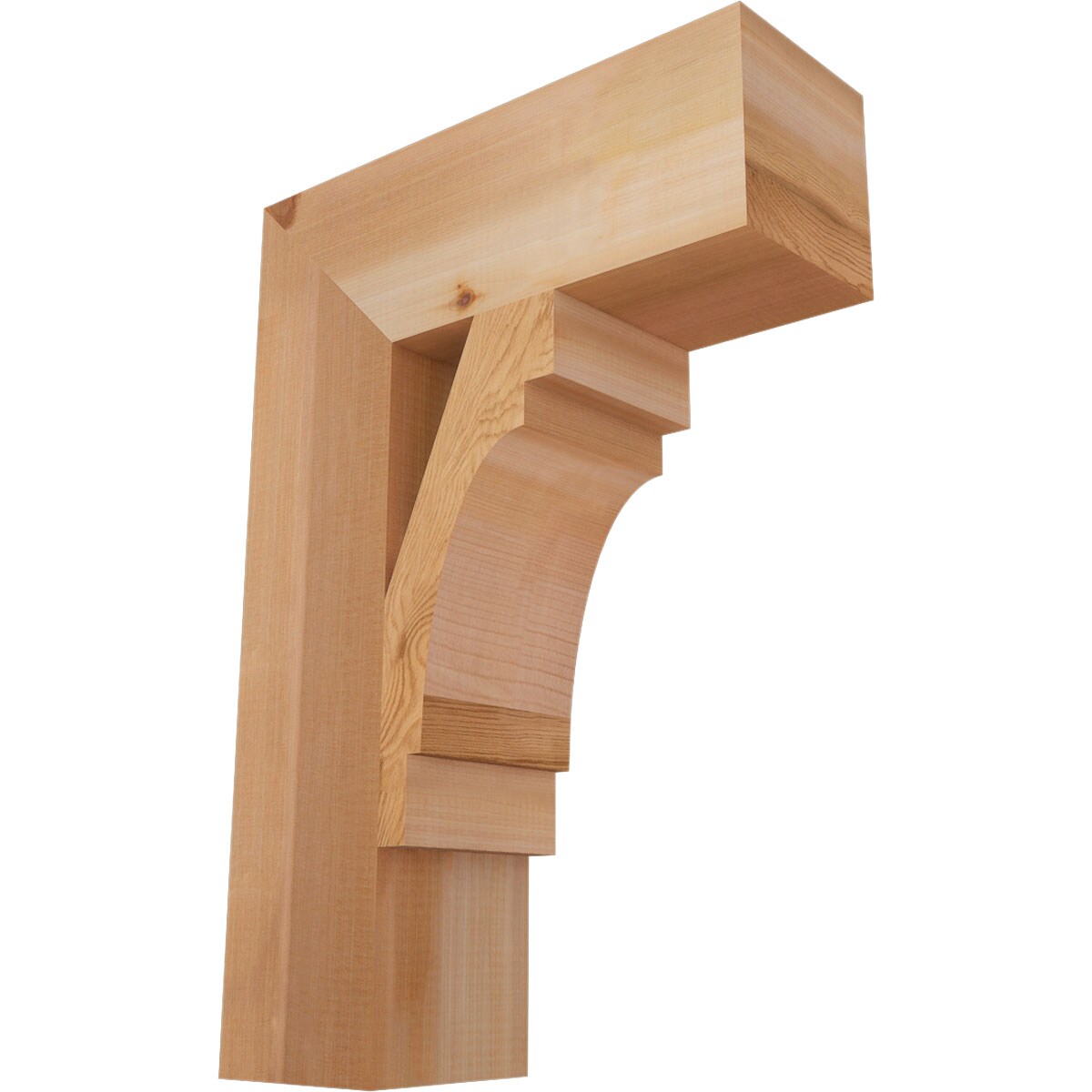 Ekena Millwork BKT06X18X26MRC05SWR Merced block smooth 5-1/2-in x 18-in x 26-in Western red cedar Brown Wood Standard bracket