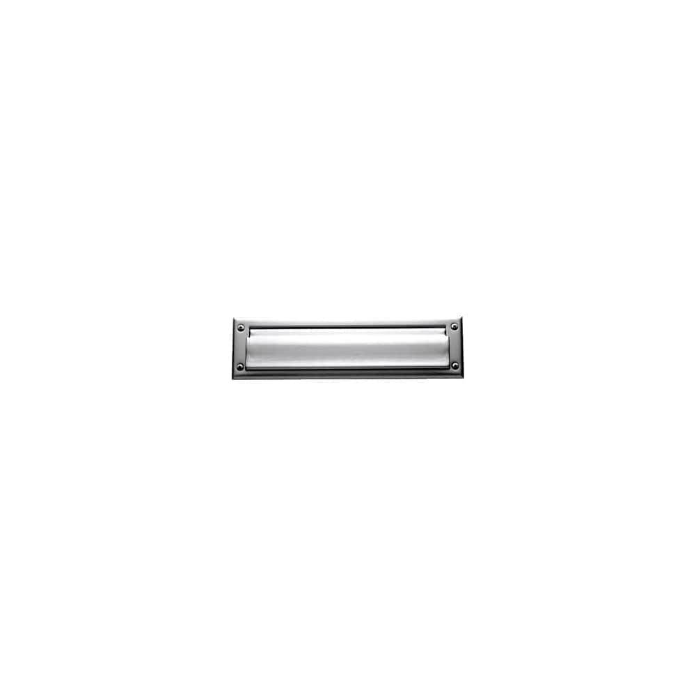 Baldwin 0014260 0014 Package Sized Spring Tension Brass Letter Box Plate with Hinged Interior Cover