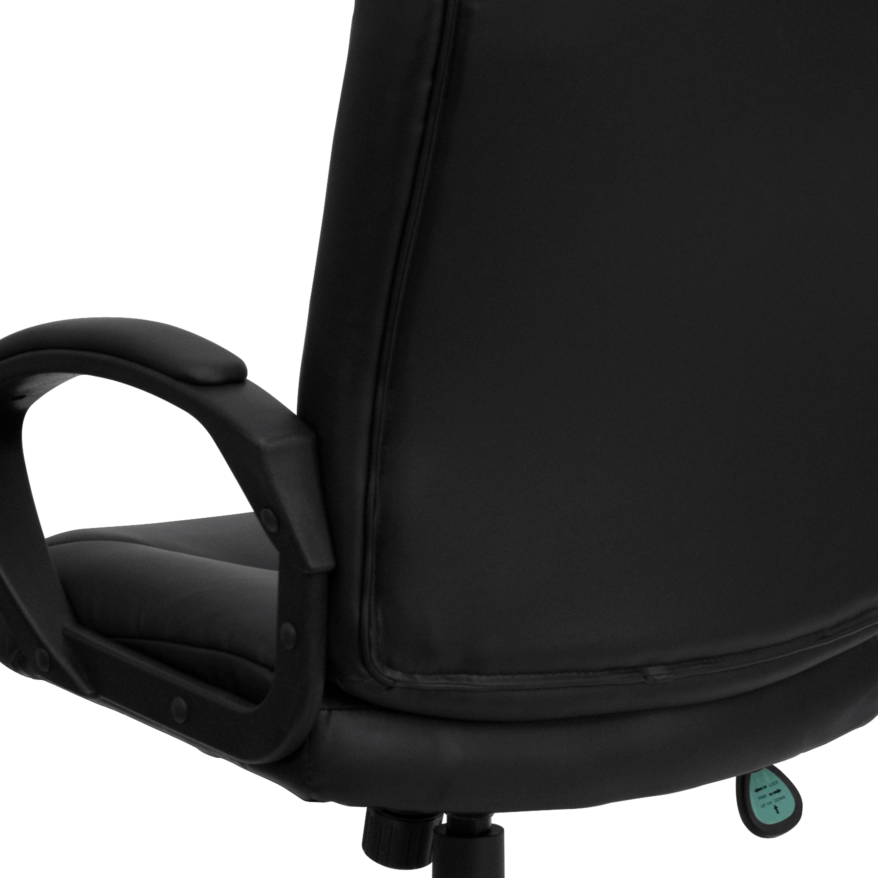 Ergonomic Black LeatherSoft Swivel Task Chair with Lumbar Support
