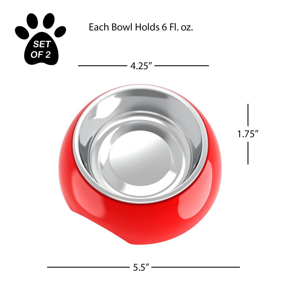 Pet Pal 40-oz Stainless Steel Dog/Cat Bowl(s) with Stand (2 Bowls) at