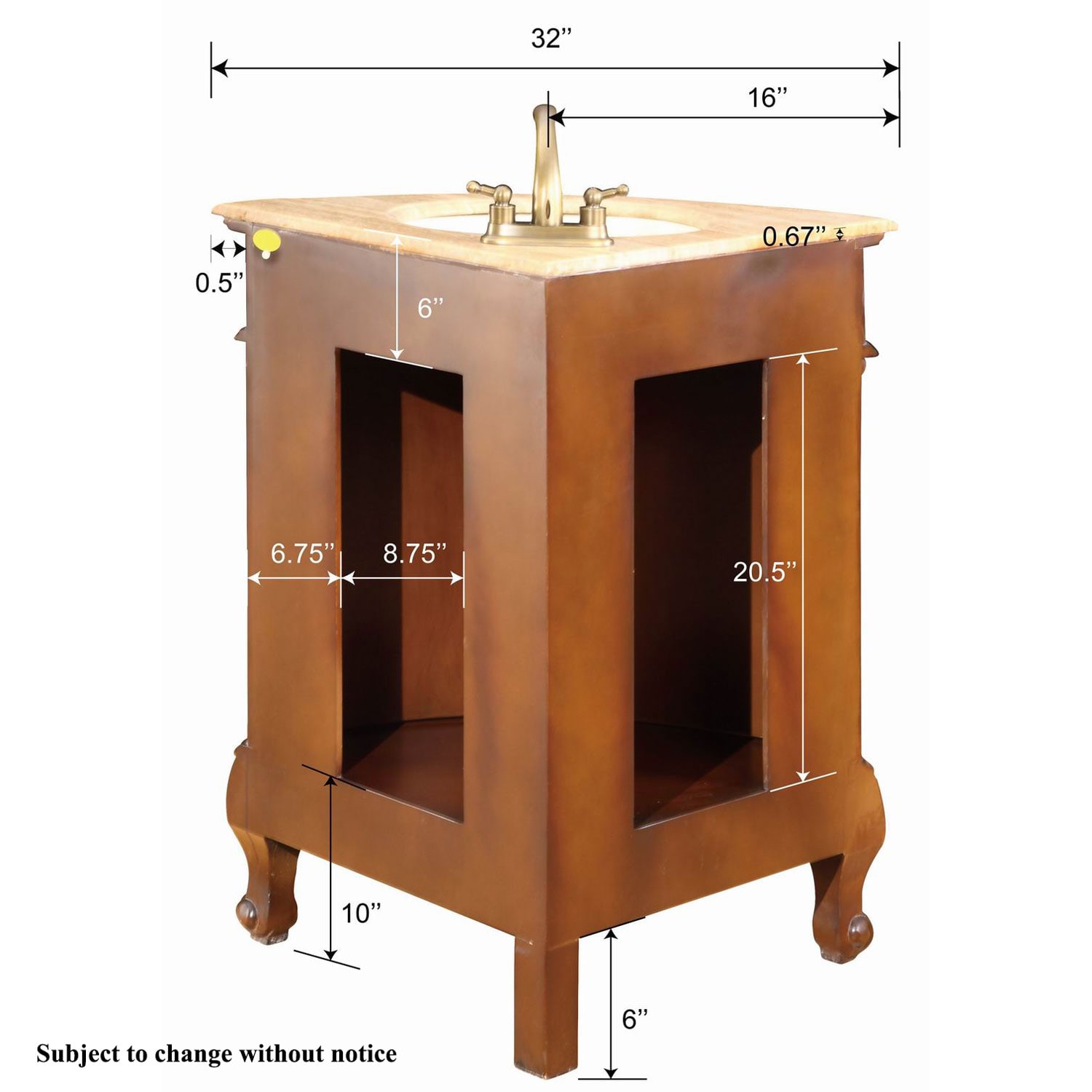 Silkroad Exclusive LTP-0126B-T-UWC-32 Bath-Vanity-Combo - View #10
