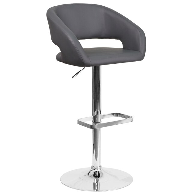 Flash Furniture Gray Vinyl 32 In H, How Tall Should A Bar Stool Be For 32 Inch Counter