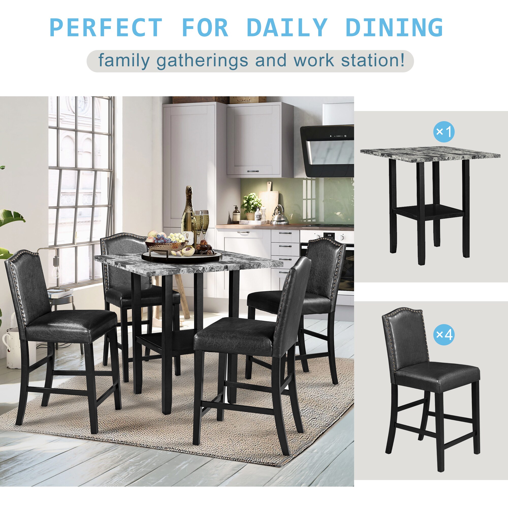 leons 5 piece dining set