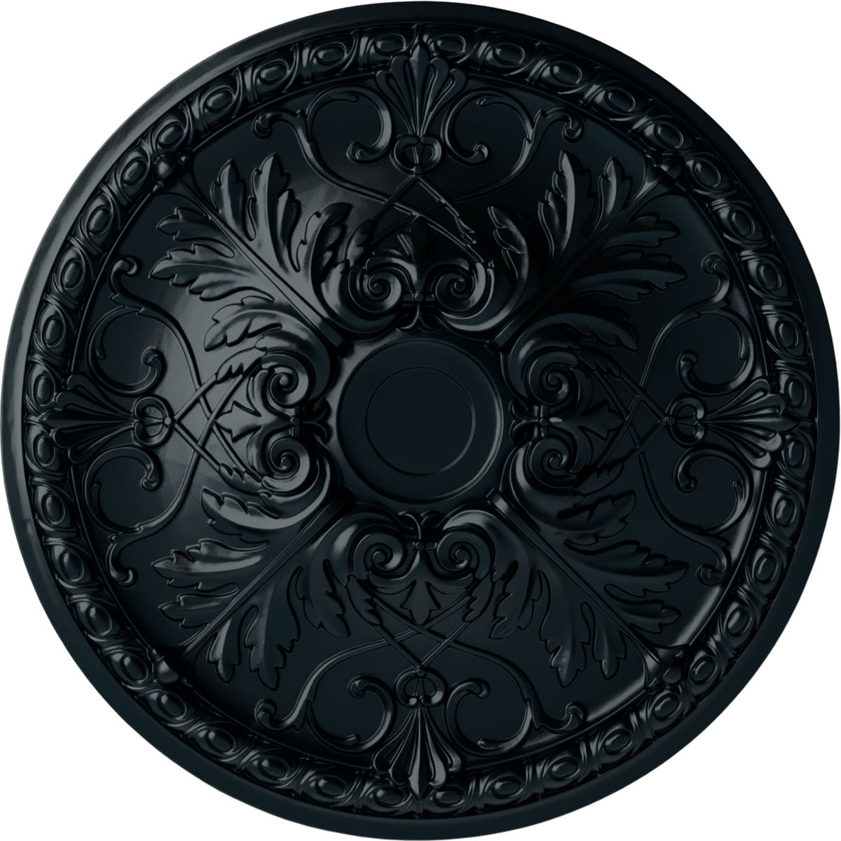 Ekena Millwork CM32TNNSF Tristan 32.375-in W x 32.375-in L Painted Night Shade Polyurethane Whole Ceiling Medallion
