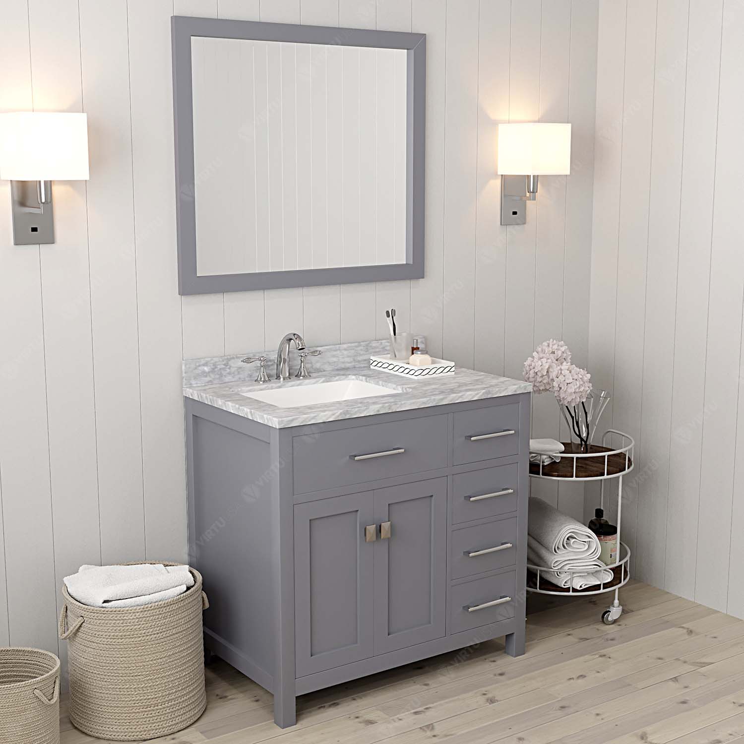 Virtu USA MS-2136R-WMSQ-GR-002 Bath-Vanity-Combo - View #3