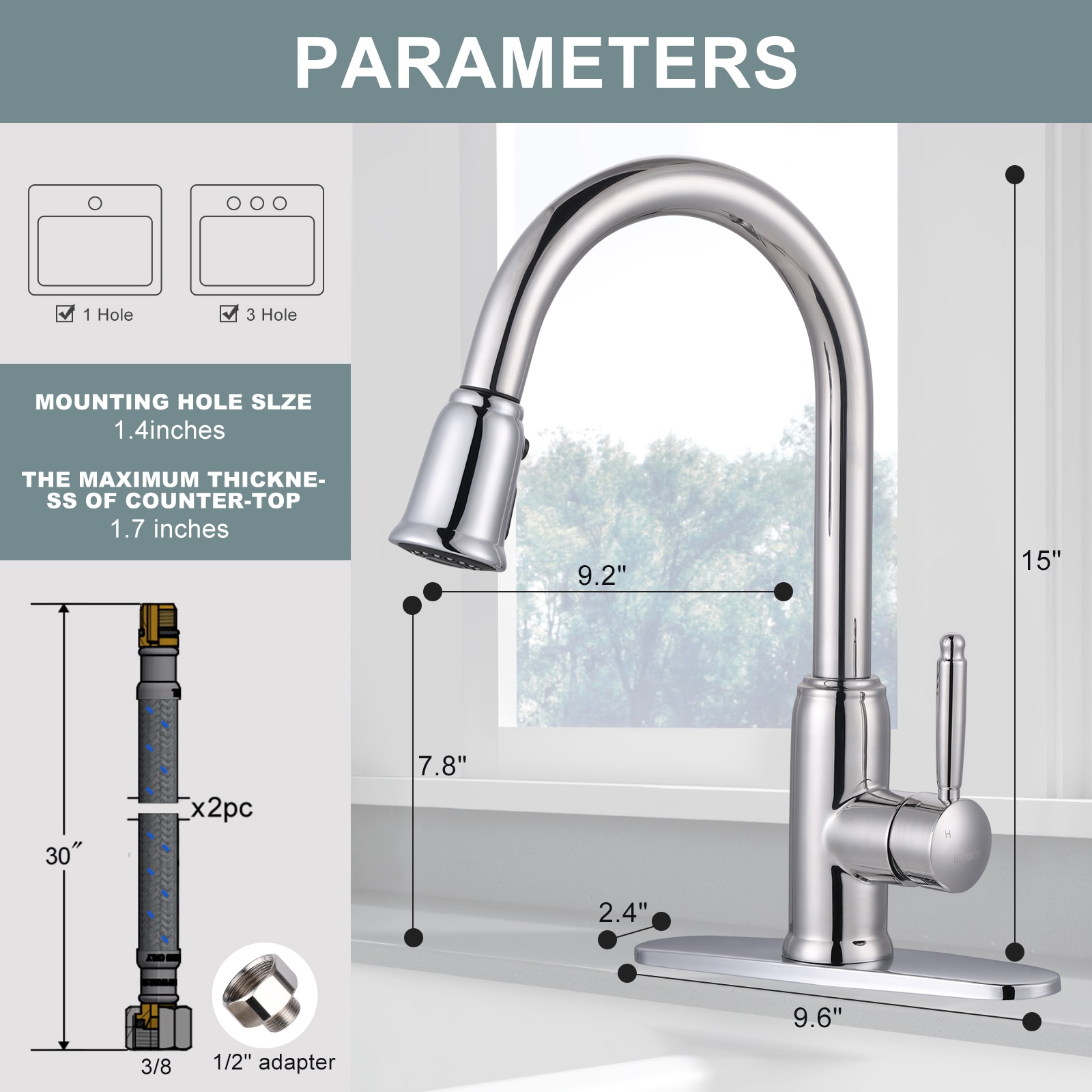 WOWOW 2310101C-LW Kitchen-Faucets - View #7