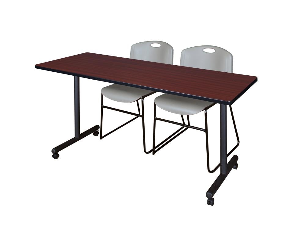 Regency MKTRCC6624MH44GY Training Brown 4-Person Training Table (66-in W x 29-in H)