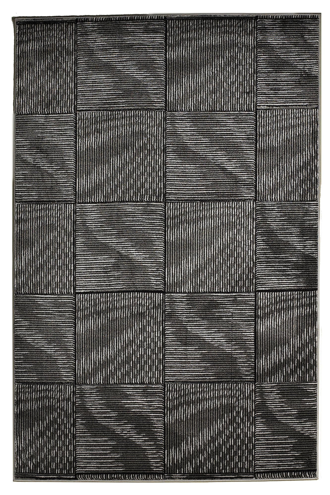 Linon RUG-MN2458 Milan 5 X 8 (ft) Black Indoor Geometric Area Rug